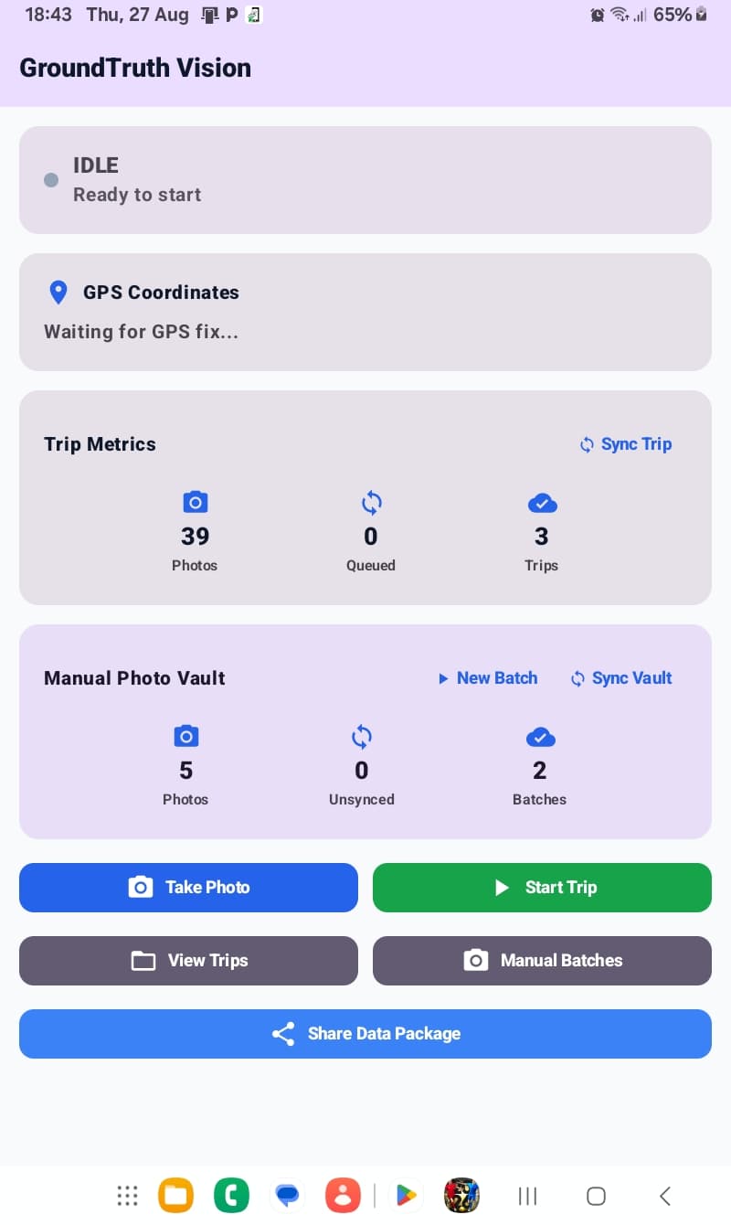 GroundTruth Vision Mobile collector screenshot 1